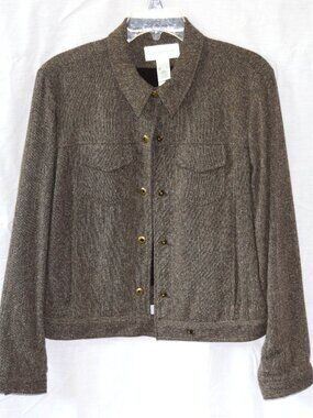 Liz Claiborne Women's Size L Brown Cream jacket/blazer.